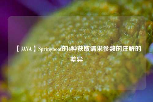 【JAVA】Springboot的4种获取请求参数的注解的差异